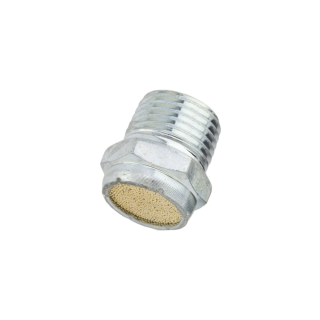 Breather, 1/8NPTM, HexHD, Porous Metal/Brass SKU 201411